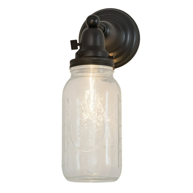 Meyda 5.5"W Mason Jar Wall Sconce