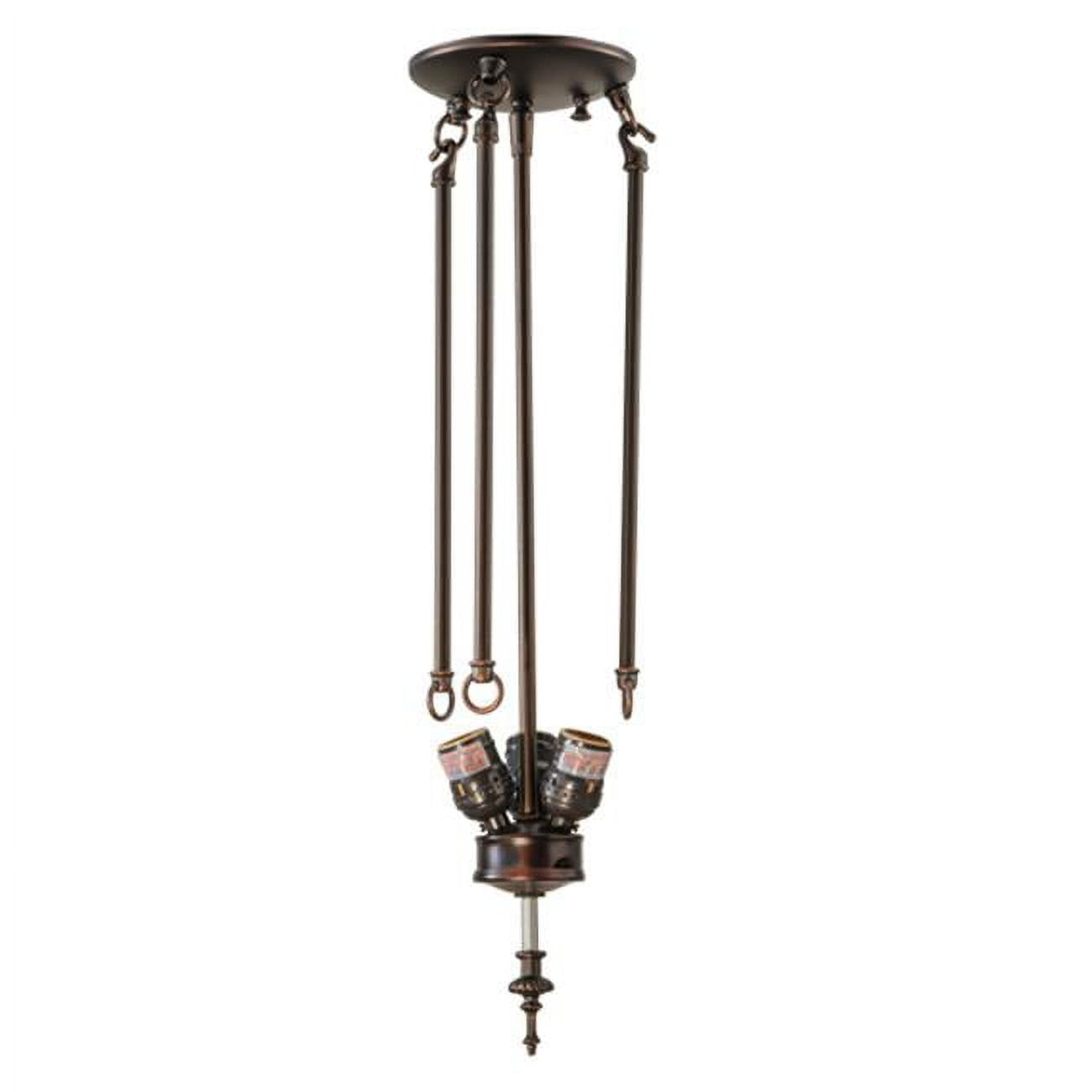 Meyda 149733 22 in. Semi Flush Mount No Chain 3 Light, M & B Steel & Brass