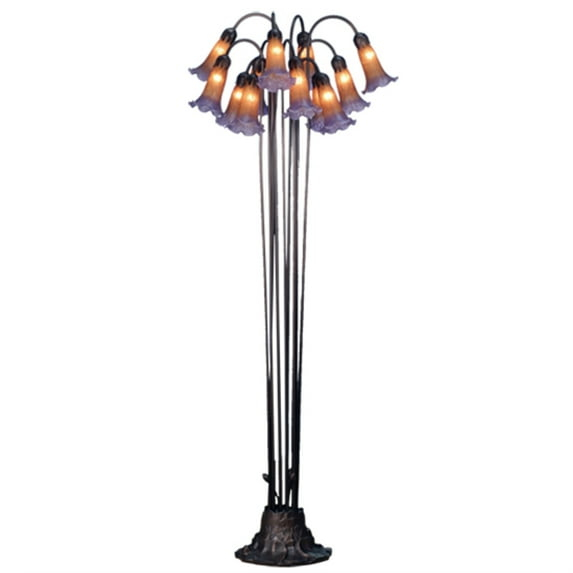 Meyda Tiffany - 15946 - 12 Light Floor Lamp - Amber/Purple Pond Lily - Amber Purple-240pack
