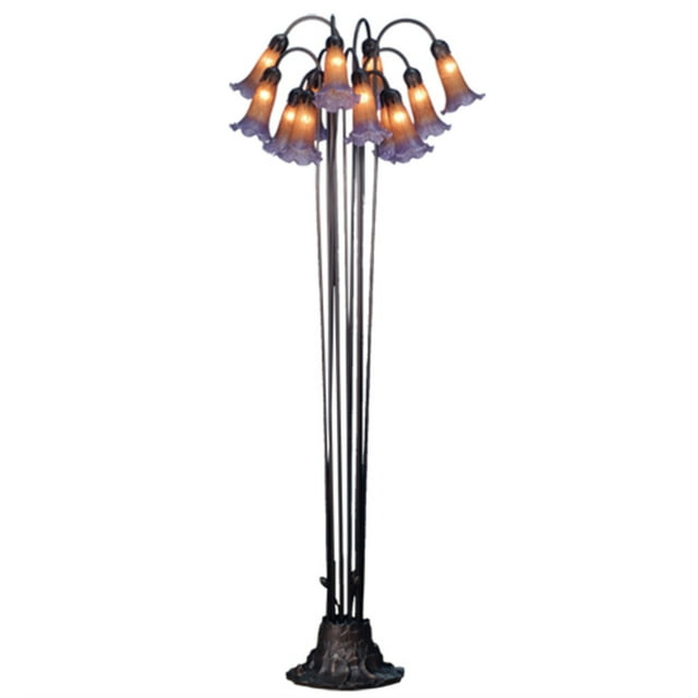 Meyda Tiffany - 15946 - 12 Light Floor Lamp - Amber/Purple Pond Lily - Amber Purple-240pack