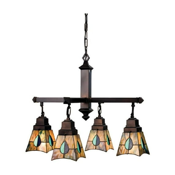 Meyda Lighting 26"W Mackintosh Leaf 4 LT Chandelier.609
