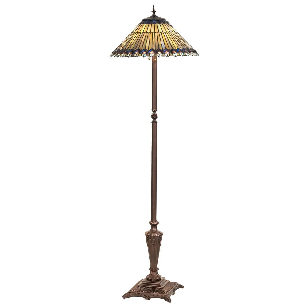 Meyda Tiffany 27561 Stained Glass / Tiffany Floor Lamp From The Jeweled Peacock Collection