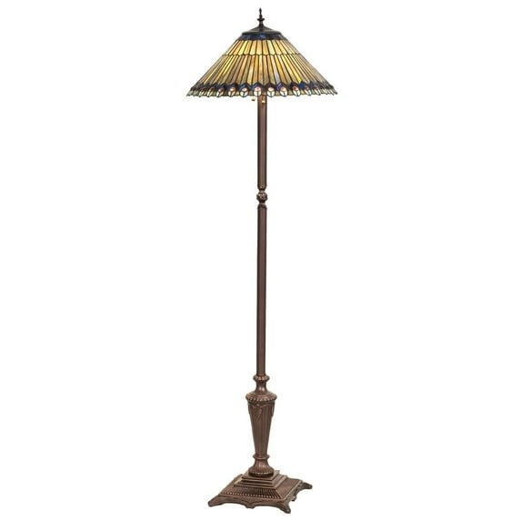 Meyda Tiffany 27561 Stained Glass / Tiffany Floor Lamp From The Jeweled Peacock Collection