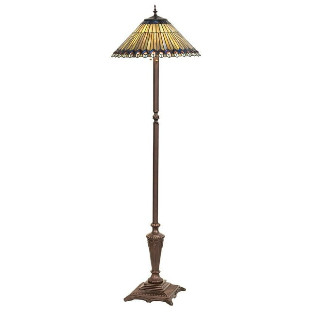 Meyda Tiffany 27561 Stained Glass / Tiffany Floor Lamp From The Jeweled Peacock Collection