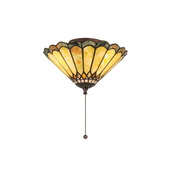 Meyda Tiffany 71007 Carousel 3 Light 12" Wide Semi-Flush Ceiling Fixture - MultiColor