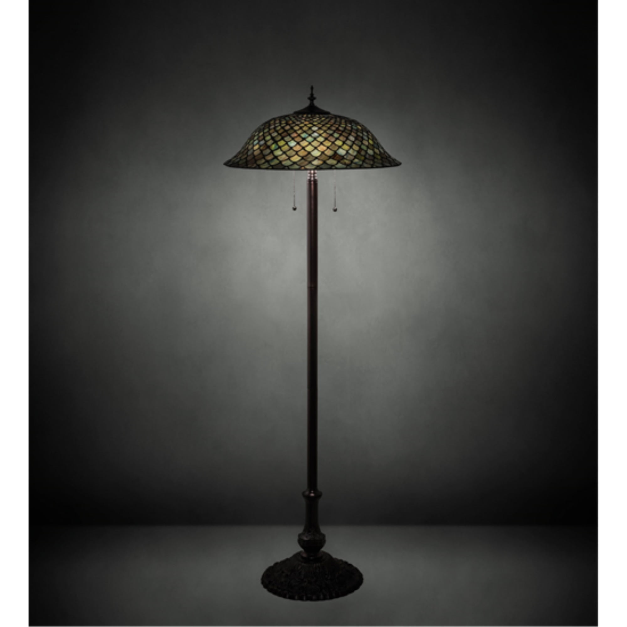 Meyda Tiffany 71245 3 Light 62" Tall Tiffany Floor Lamp - MultiColor
