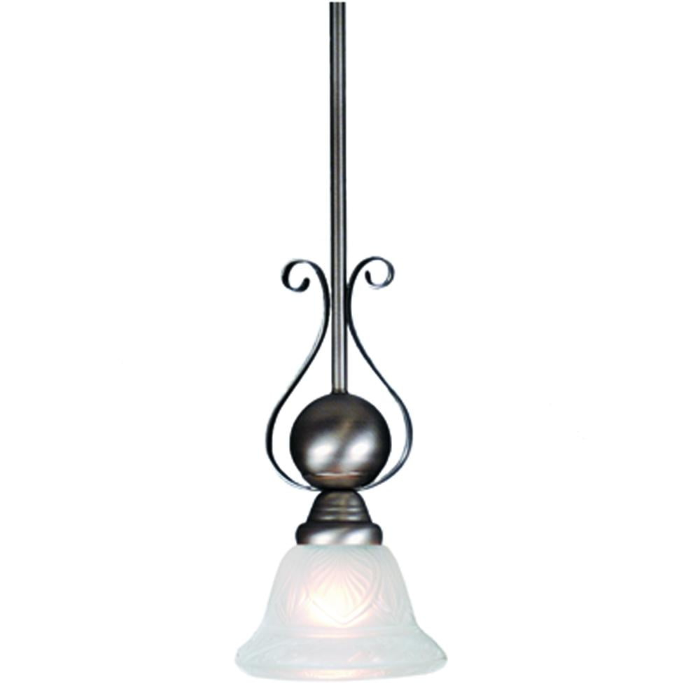 Meyda Tiffany 80050 Carlisle - 1 Light Mini Pendant   Pewter Finish with White Glass