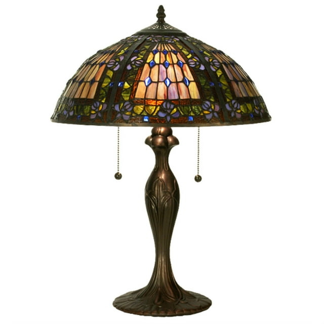 Meyda Tiffany 81447 22.5" H Fleur-De-Lis Table Lamp - Green