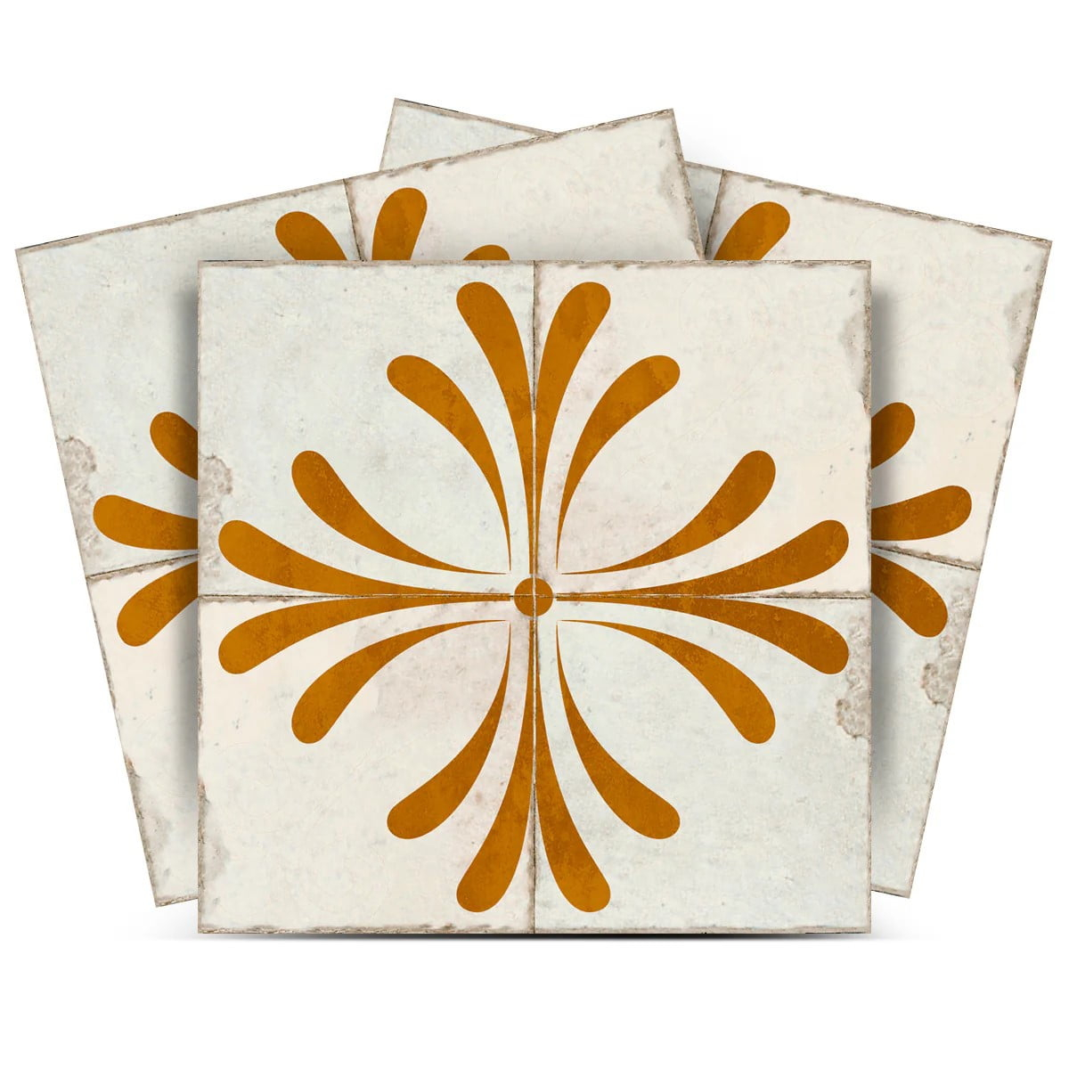 Mi Alma Beige Vintage Flower Peel & Stick Tiles - Vinyl Backsplash 8x8