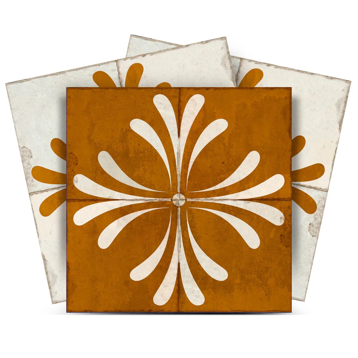 Mi Alma Gold Beige Vintage Flower Peel & Stick Tiles - Vinyl Backsplash 8x8