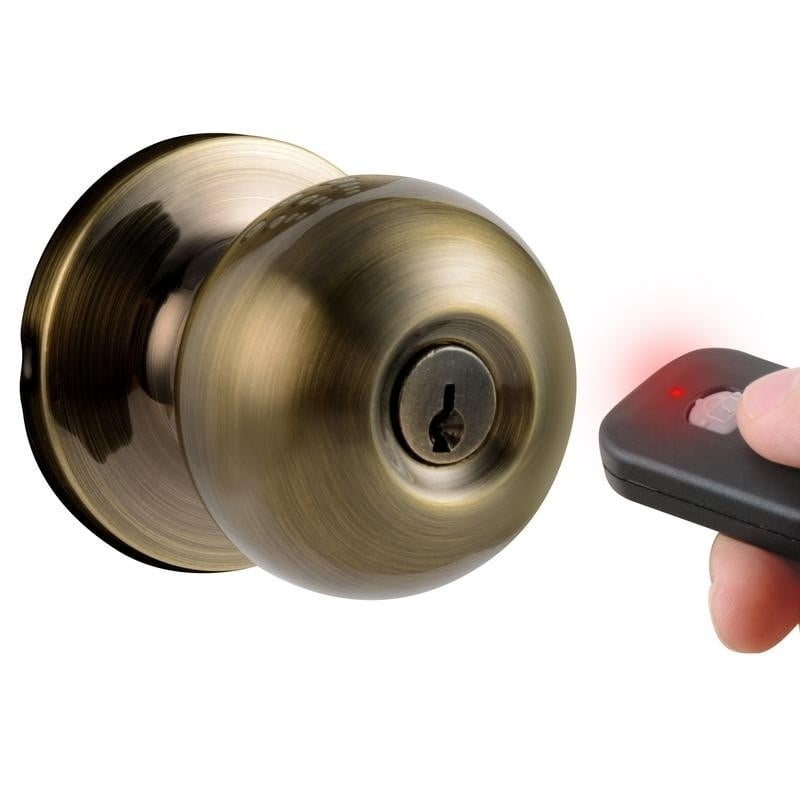MiProducts Corp Digital Door Lock with Keyless Entry via Remote Control Taupe Antique