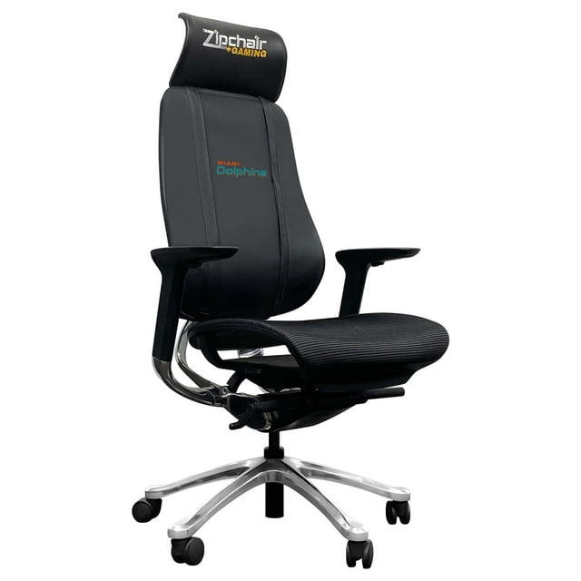 Black Miami Dolphins Logo PhantomX Gaming Chair