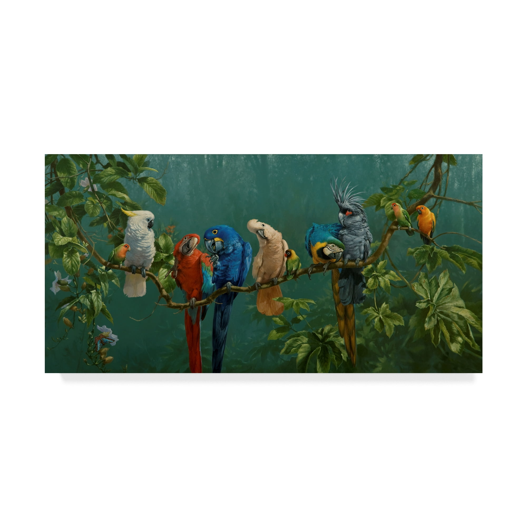 Trademark Fine Art - Michael Jackson 'Perroquets' Canvas Art - 16x32