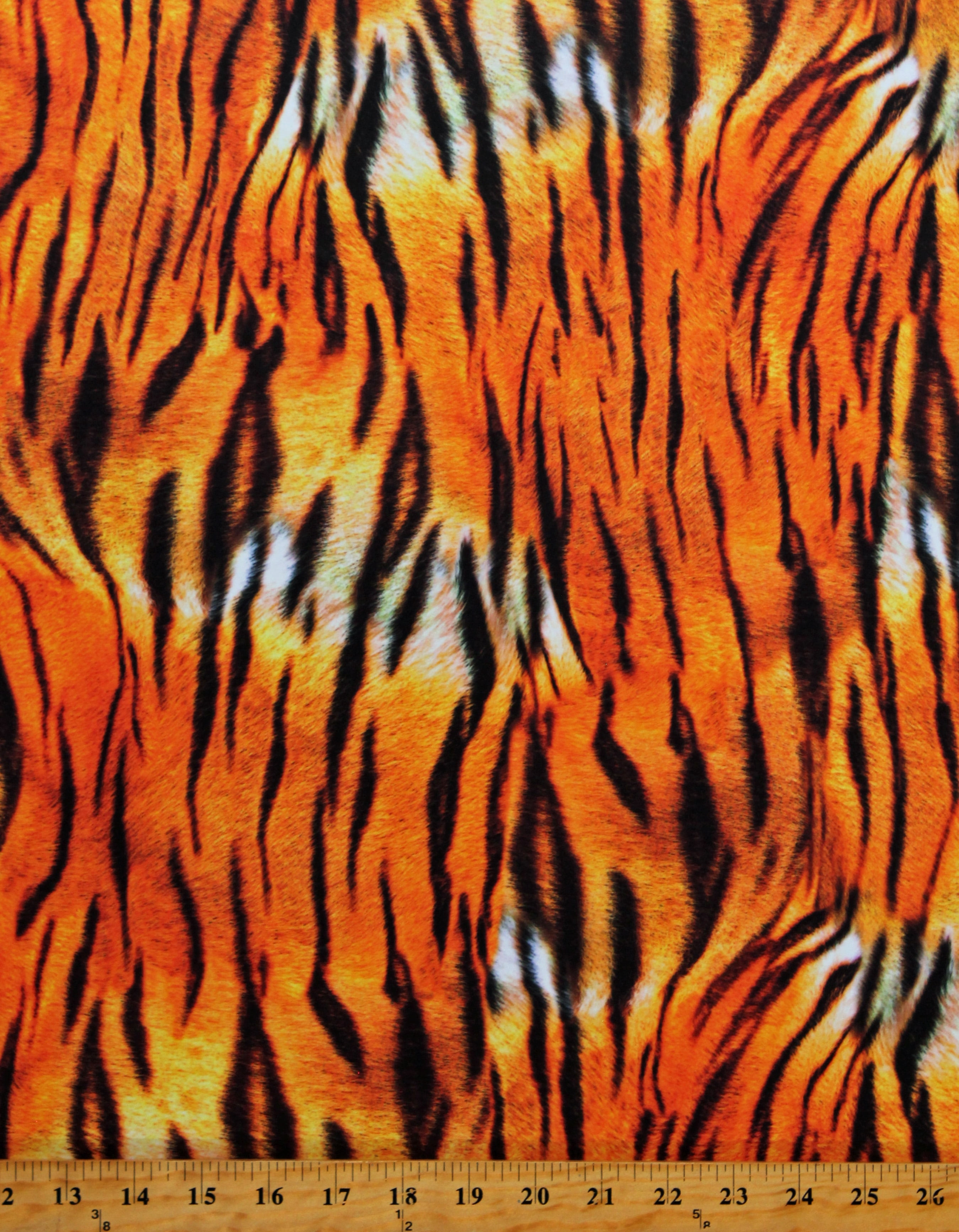 Micro Plush Tiger Stripes Animal Print Animal Kingdom 60" Wide Polyester Mink-Like Cuddle Feel Fabric by the Yard (SRKDY-20440-268NATURE)