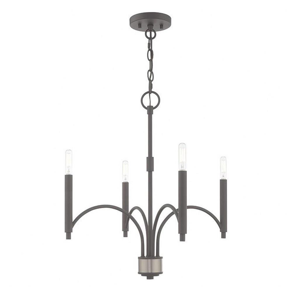 Livex Lighting Wisteria 4 - Light Chandelier in  Scandinavian Gray
