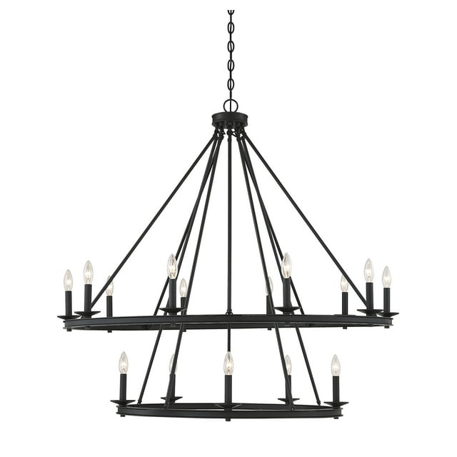 Traditional Fifteen Light Chandelier-Matte Black Finish Bailey Street Home 159-Bel-2893935