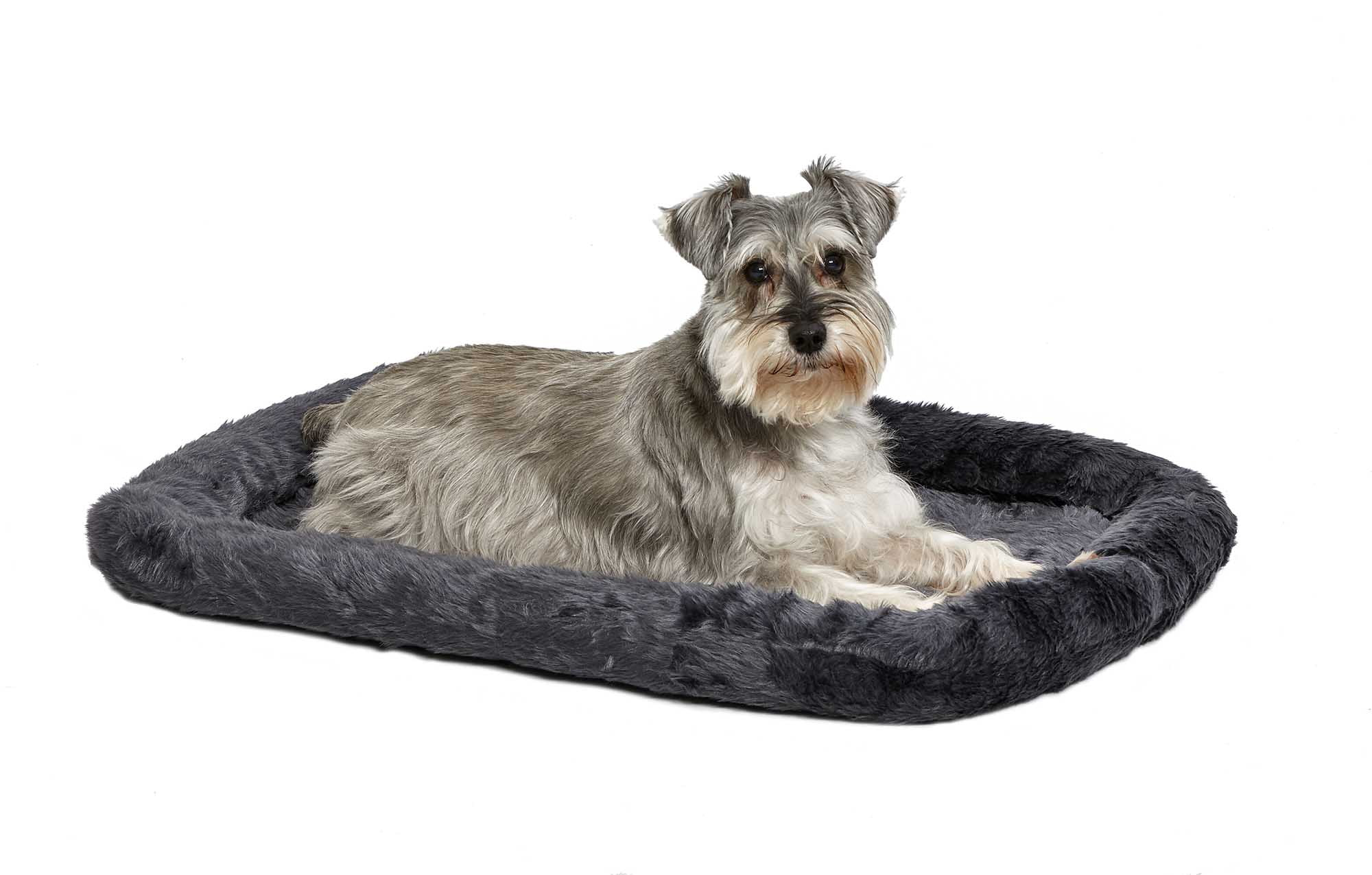 Midwest Homes For Pets / QuietTime Gray Fleece, Plush Bolstered Bed/ Fits 30-inch Crate/ Model-40230