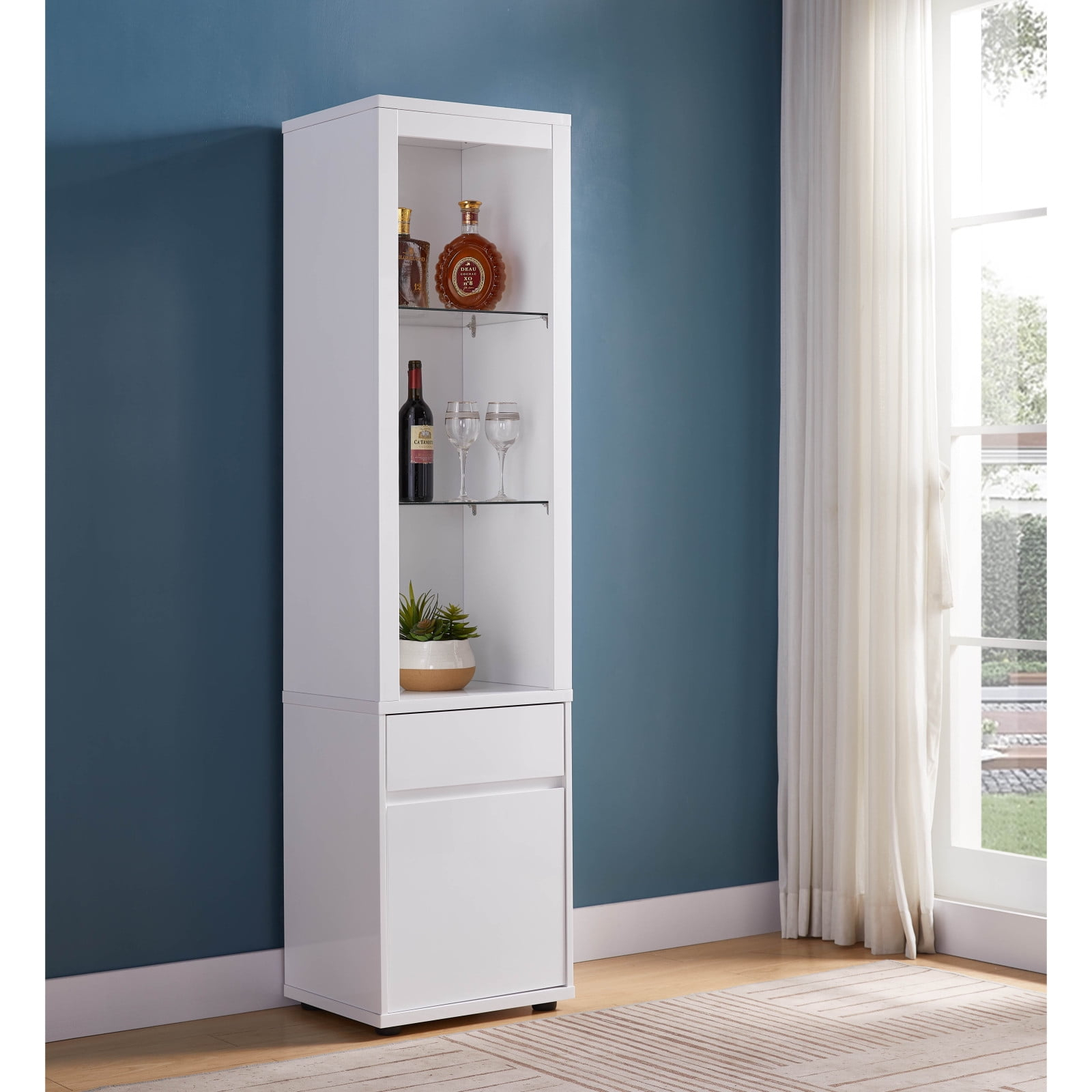Miekor Furniture 223060 Curio Glossy White 131407