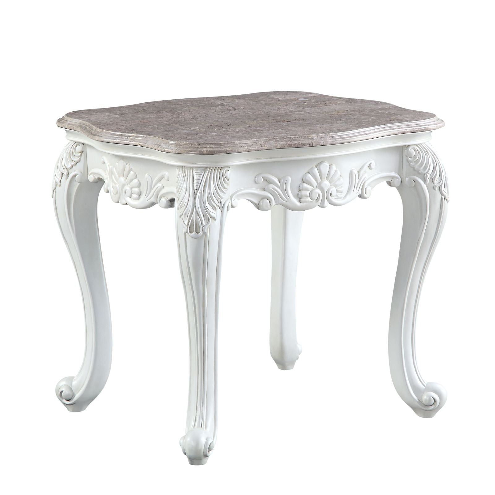 84312 - End Table, Marble Top & White Finish - Ciddrenar