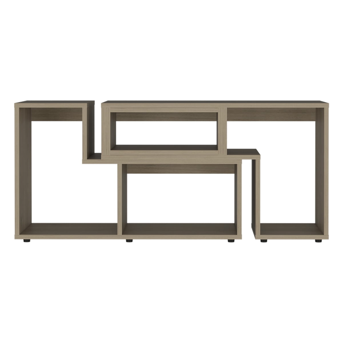 Treevol Furniture, Extendable TV Stand Houston, Multiple Shelves, Light Pine Finish-Indoor