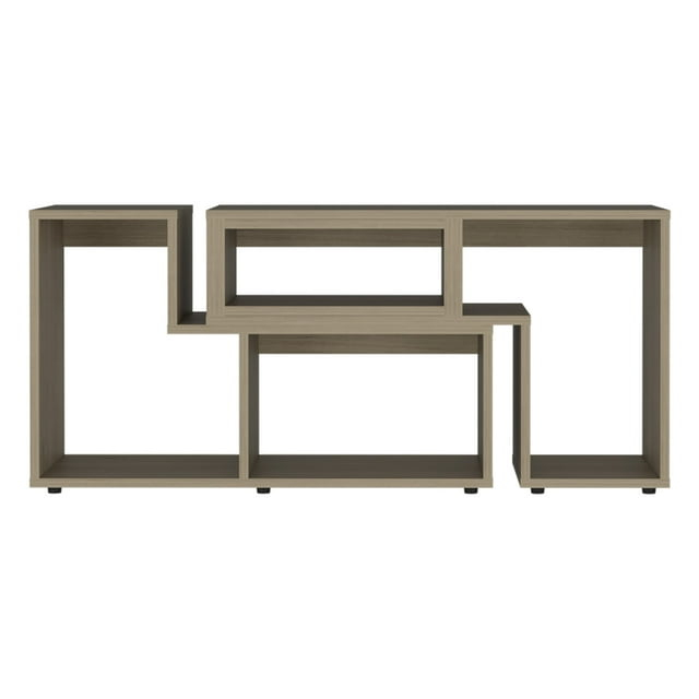 Treevol Furniture, Extendable TV Stand Houston, Multiple Shelves, Light Pine Finish-Indoor