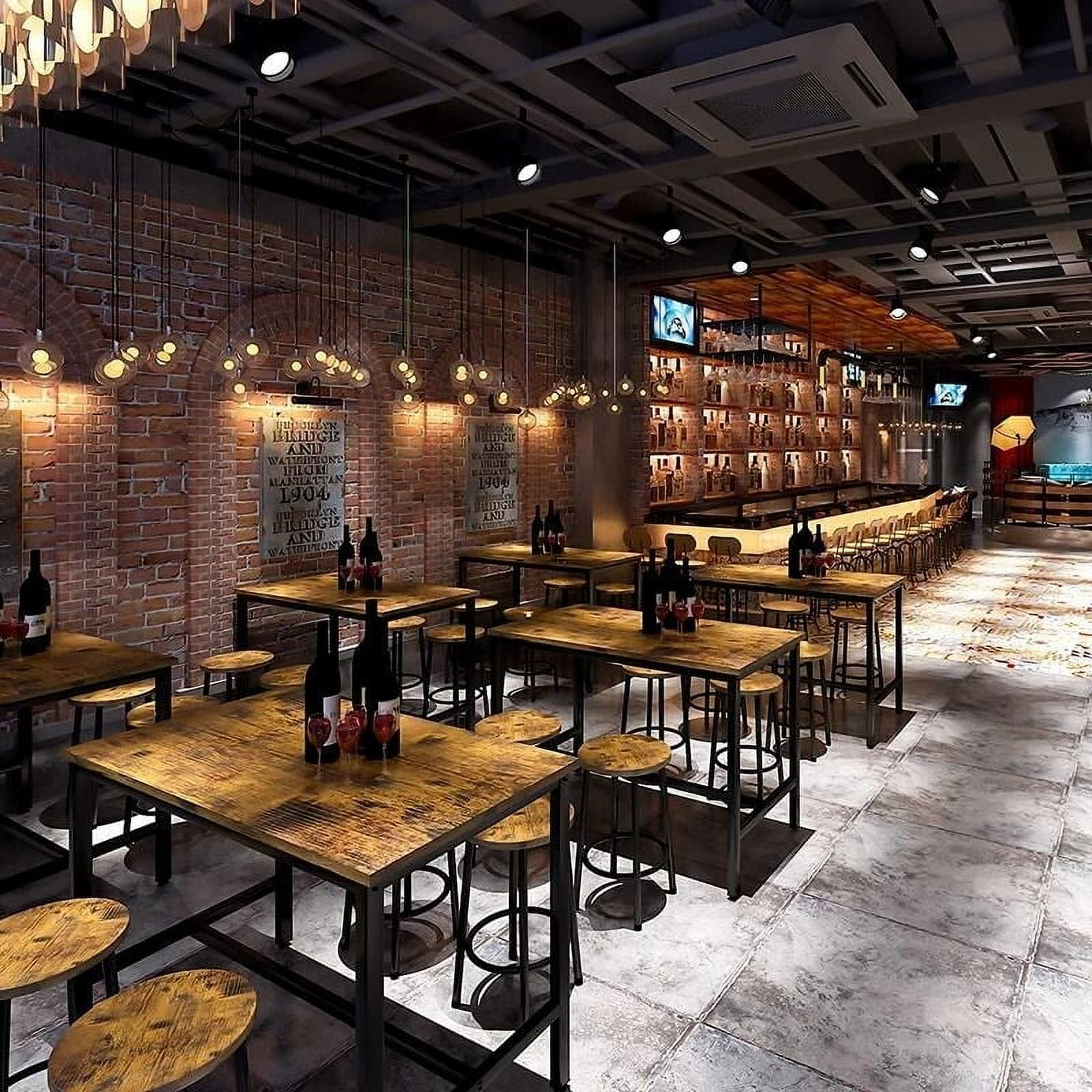 Recaceik Bar Table and Chairs Set, Industrial Counter 35.62" Height Pub Table with 4 Chairs Bar Table Set, 5 Pieces Dining Table Set Home Kitchen Breakfast Table