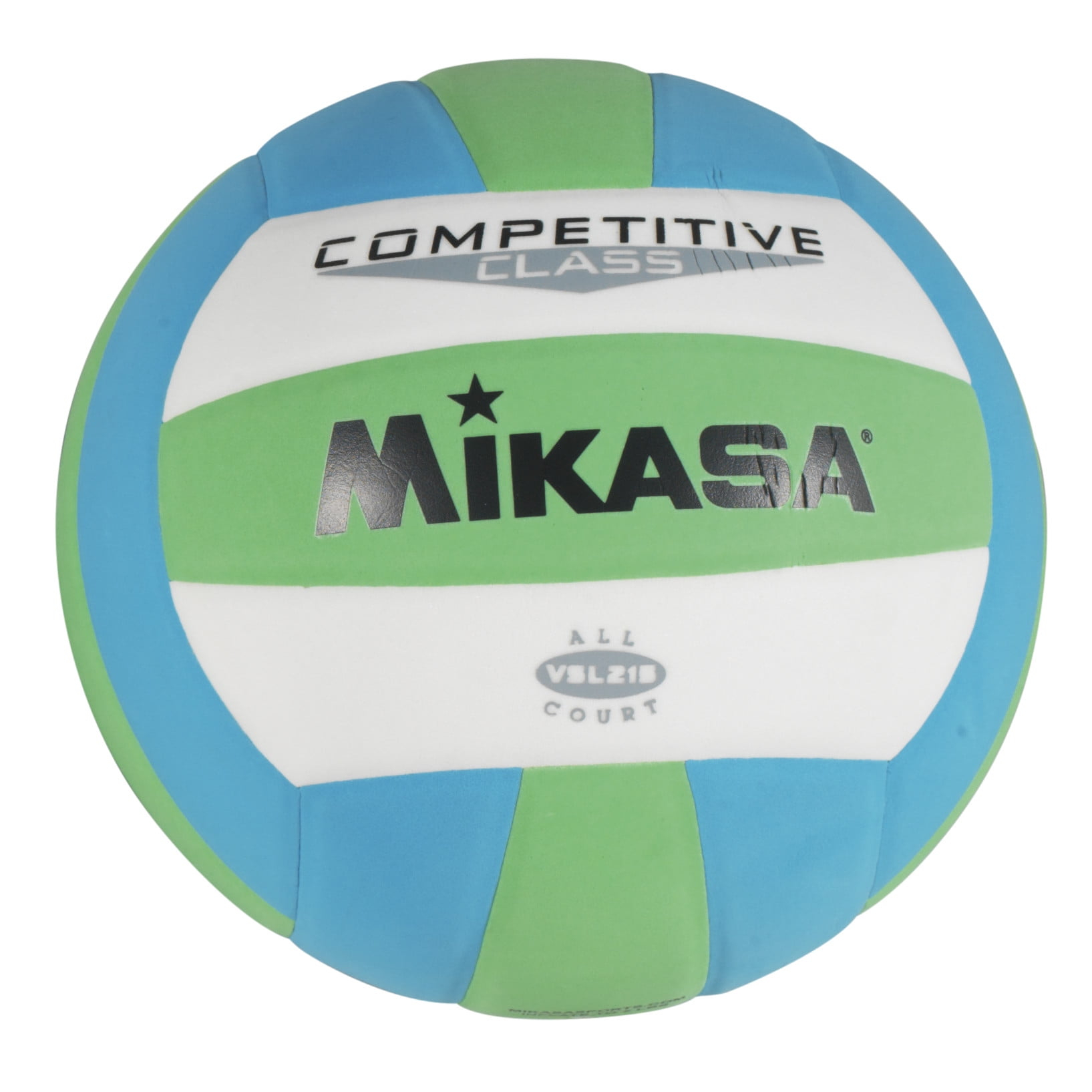 Mikasa VSL215 Competitive Class Volleyball, Size 5, Green/Blue/White