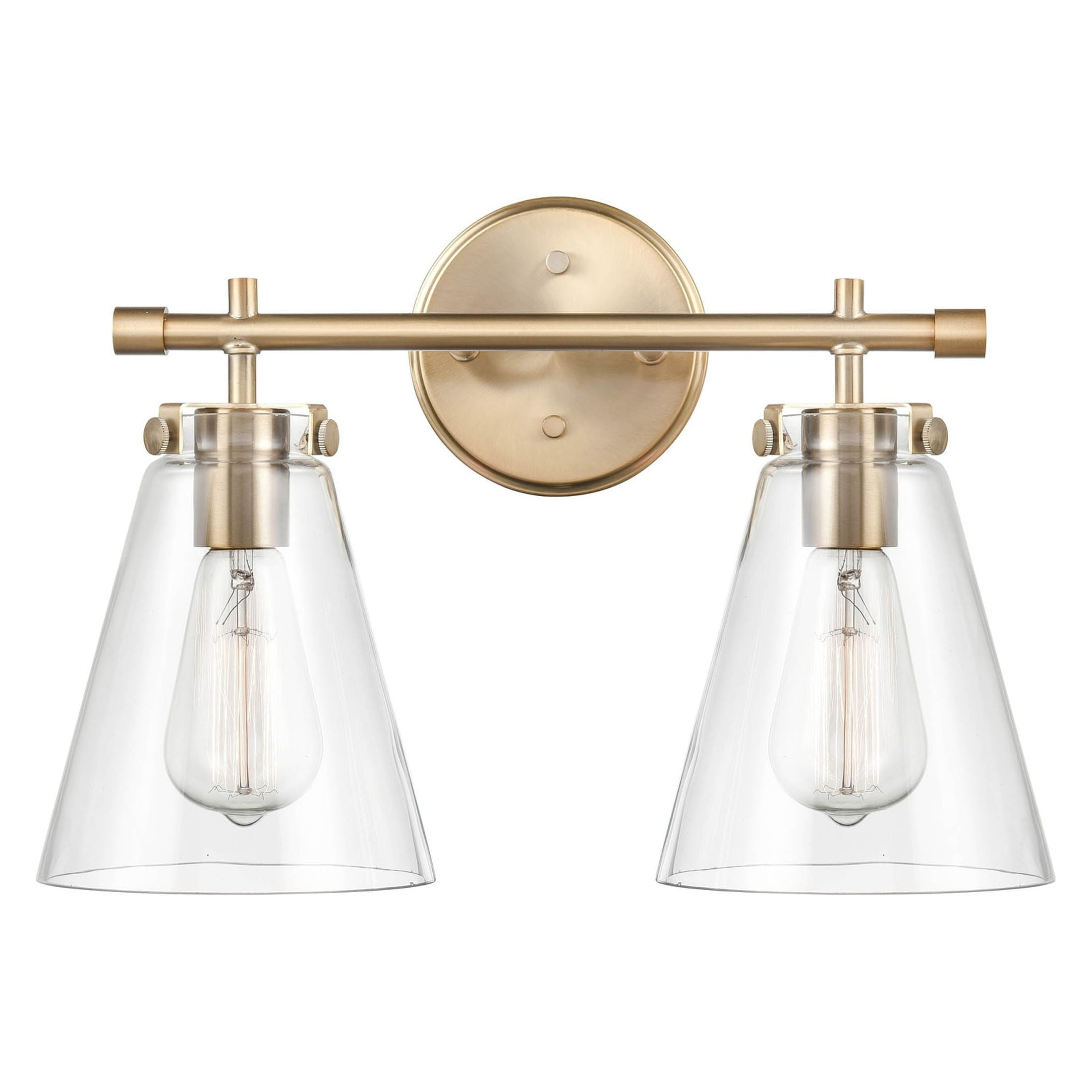 Millennium Lighting  Aliza 2 Light Bathroom Vanity Fixture with Clear Glass Shades Modern Gold Gold Brushed