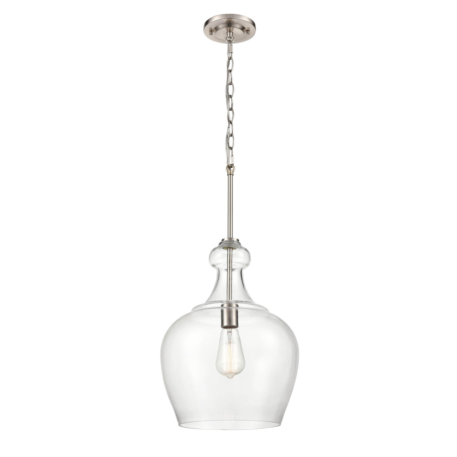 Millennium Lighting Corra 1 Light Pendant Fixture in Brushed Nickel