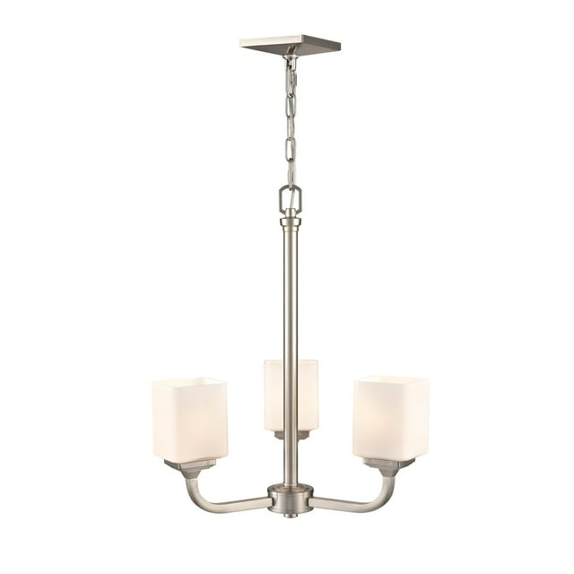 Millennium Lighting  Eddison 3 Light Chandelier in Brushed Nickel with Frosted Glass Shades