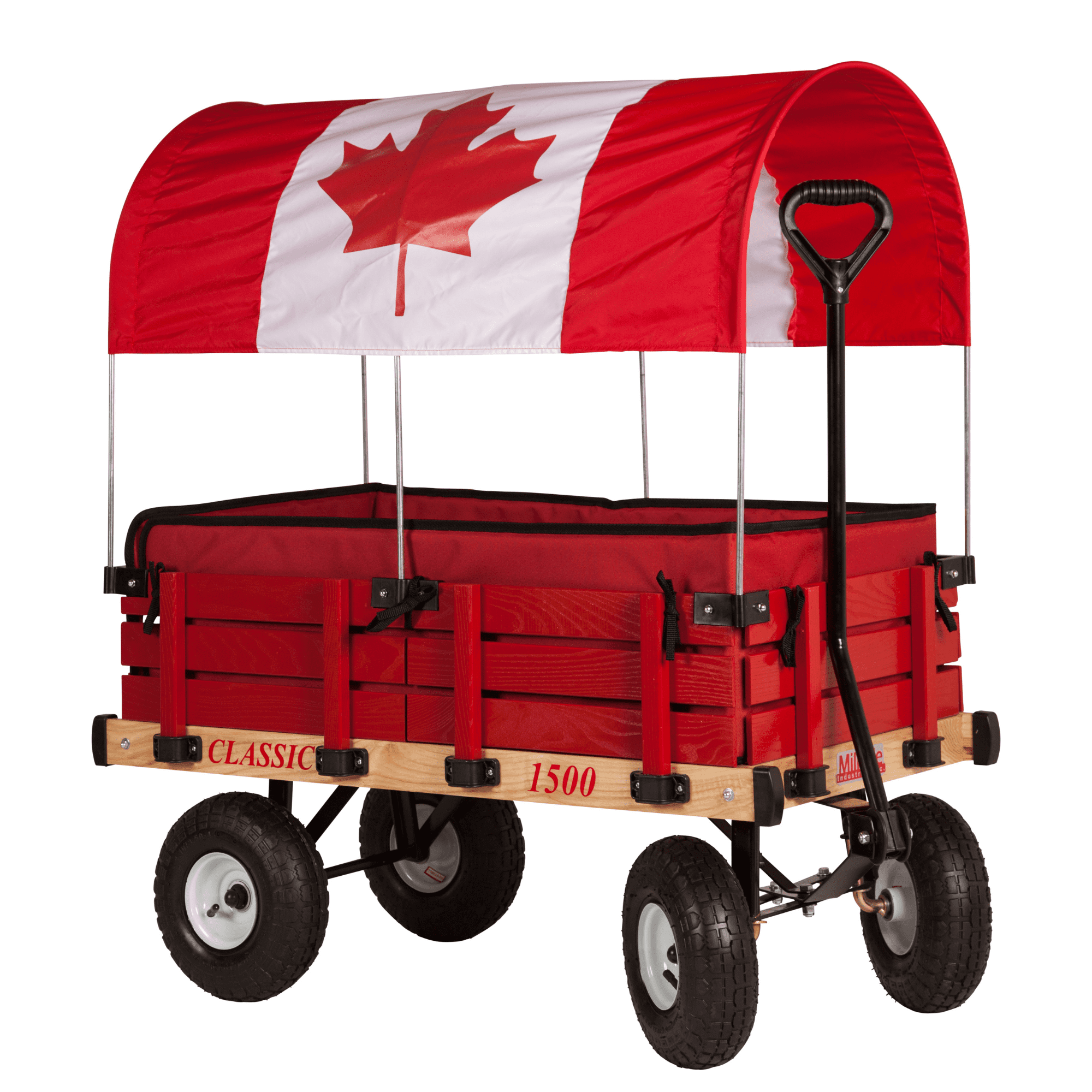 Millside Industries  20 in. x 38 in. Wooden Cdn Covered Wagon with Pads