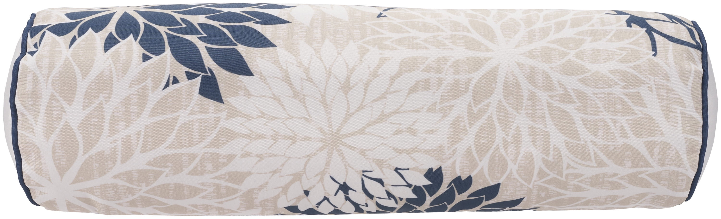Mina Victory Aloha Indoor/Outdoor Ivory/Navy 6" x 20" Throw Pillow