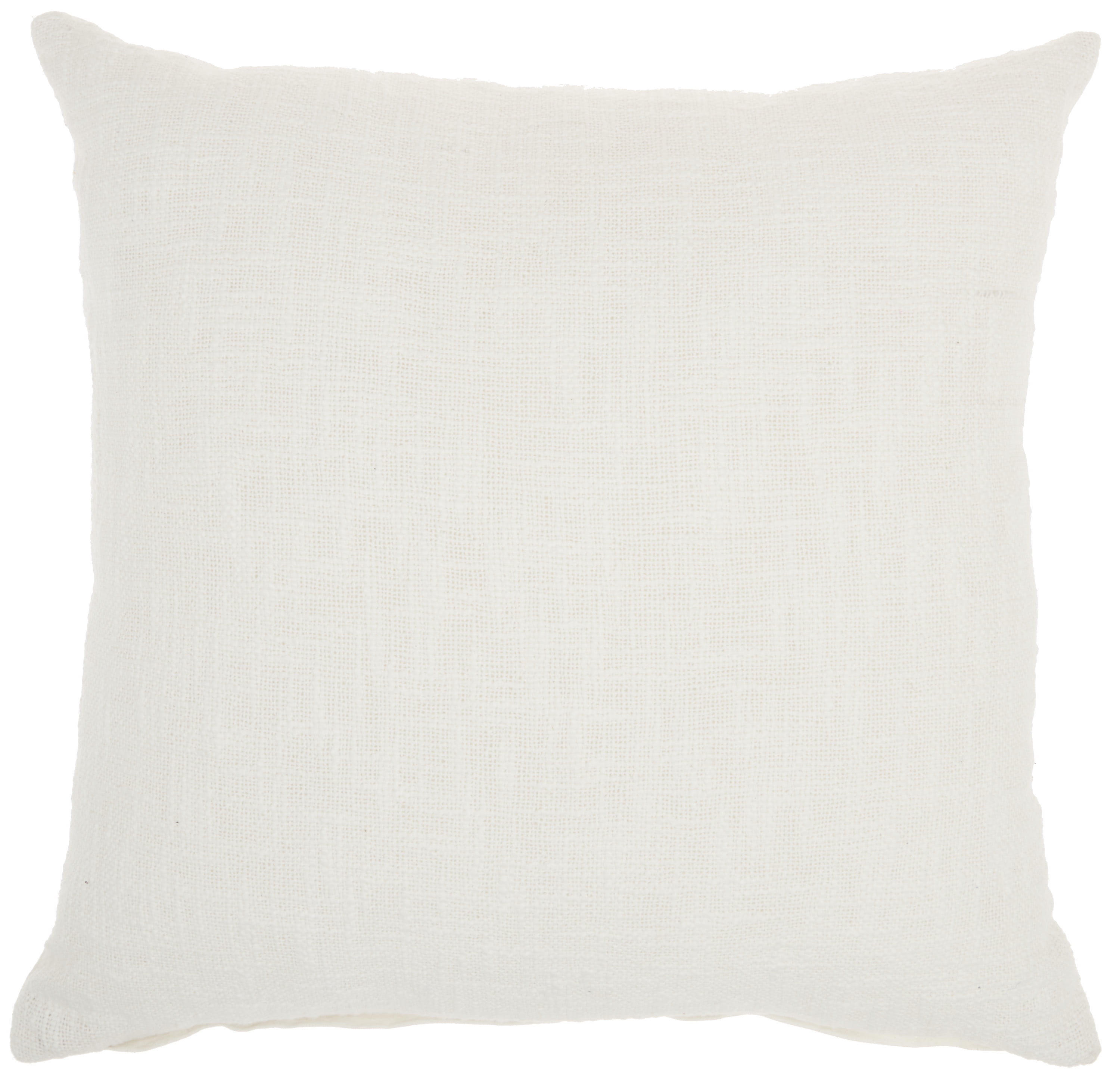 Mina Victory Life Styles Solid Woven Cotton Throw Pillow in White