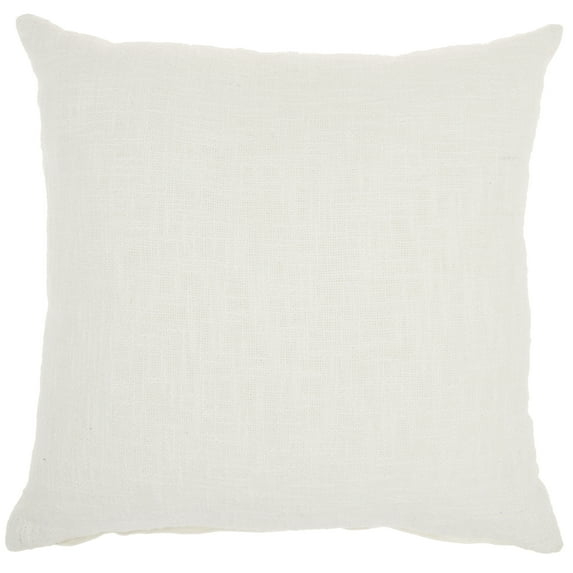 Mina Victory Life Styles Solid Woven Cotton Throw Pillow in White