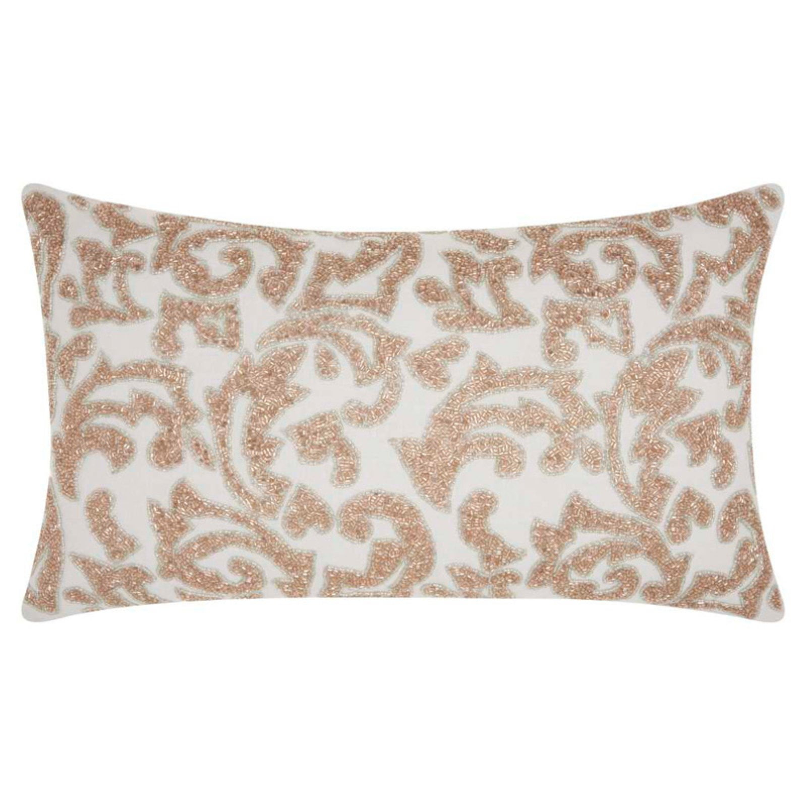 Mina Victory Luminescence Beaded Leaves Decorative Throw Pillow