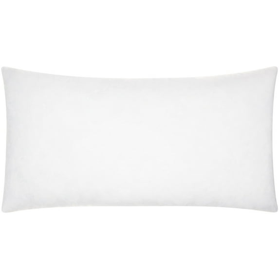 14"x26" Oversized Hyper Duck Down Feather Lumbar Throw Pillow White - Mina Victory: Cotton Cover, Indoor Use, Knife Edge