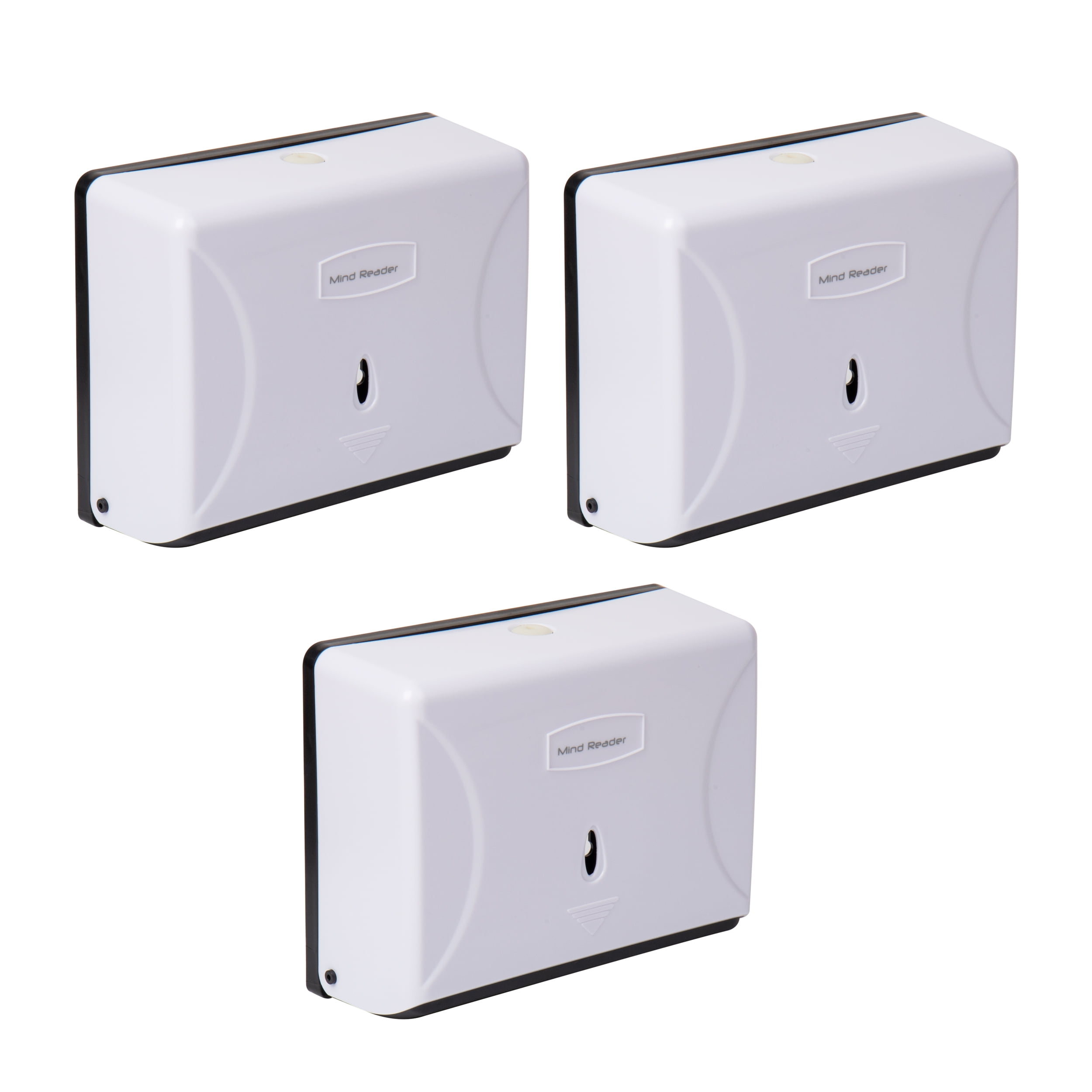 Mind Reader Multifold Paper Towel Dispenser, Paper Towel Holder, Restroom, Wall Mount, Set of 3, White