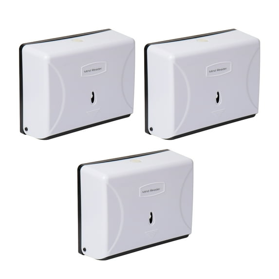 Mind Reader Multifold Paper Towel Dispenser, Paper Towel Holder, Restroom, Wall Mount, Set of 3, White