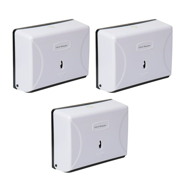Mind Reader Multifold Paper Towel Dispenser, Paper Towel Holder, Restroom, Wall Mount, Set of 3, White