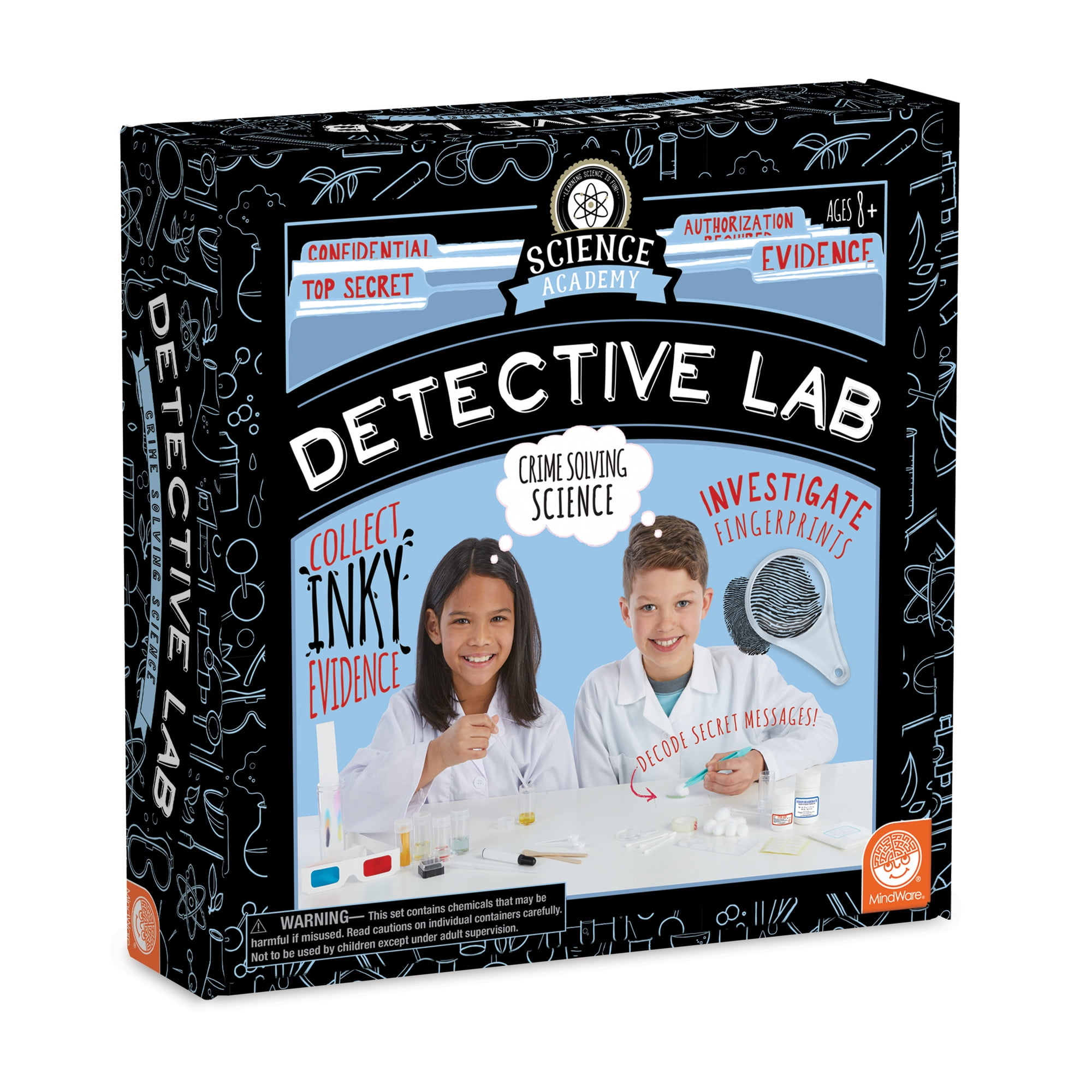 MindWare Science Academy Detective lab, Kids Detective Kit Complete with 7 Forensics and Crime-Scene Investigations