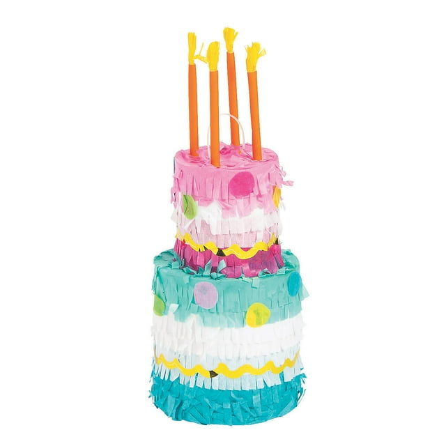 Mini Birthday Cake Pinatas, Birthday Party Decor, Games, 3 Piece Set, 11" x 4"