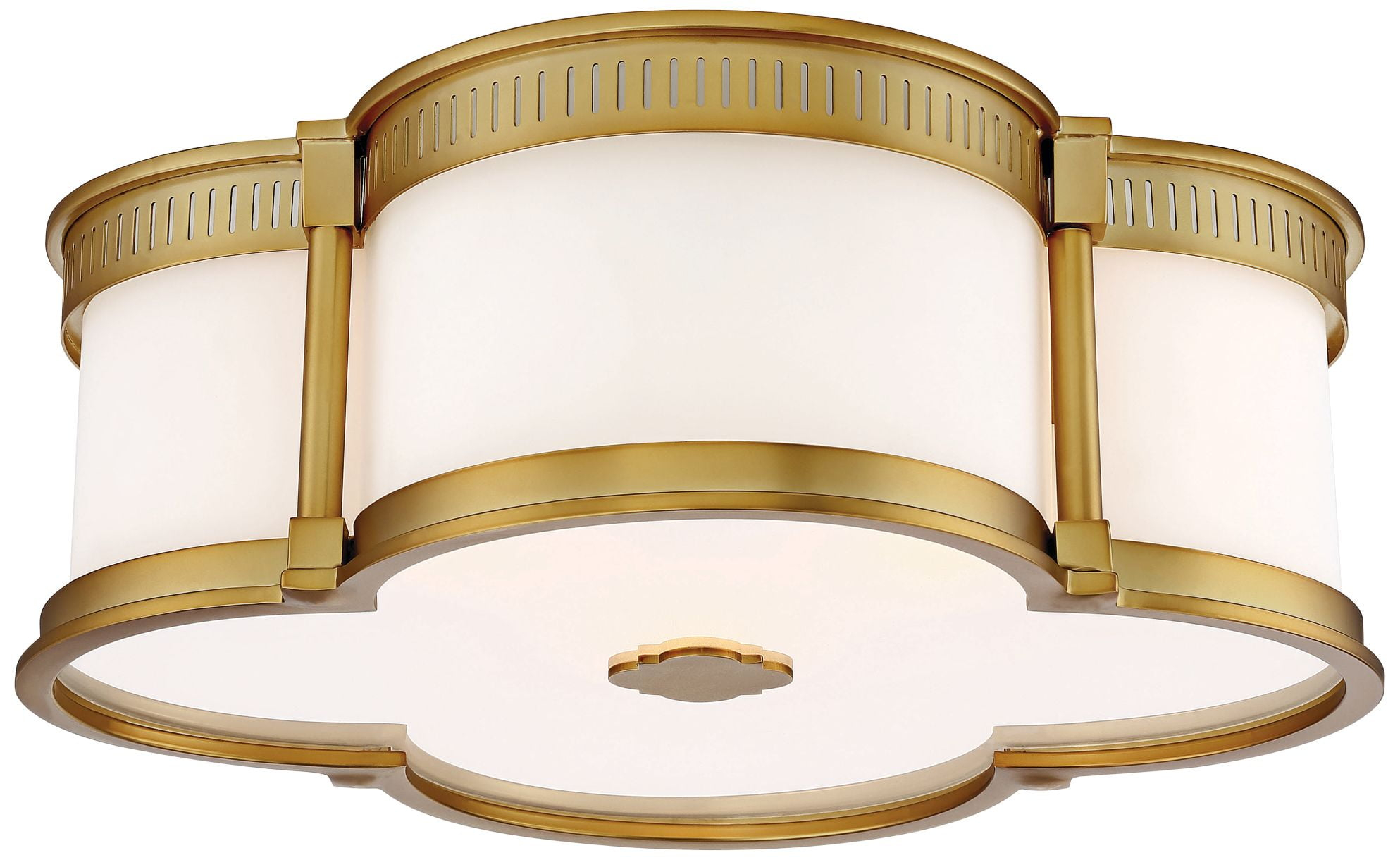 Minka Lavery Modern Ceiling Light Flush Mount Fixture 16 1/4" Liberty Gold LED Etched White Glass Shade for Bedroom Kitchen House