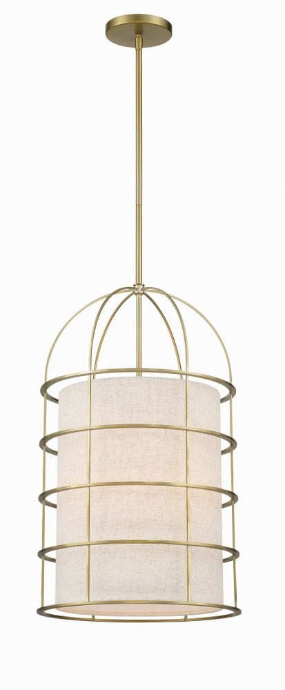 2154-695-Minka Lavery-Gateway Park - 4 Light Pendant-23.5 Inches Tall and 14 Inches Wide-Soft Brass Finish