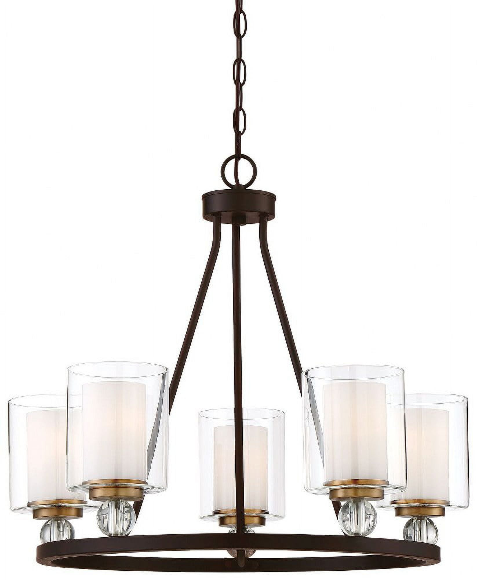 Minka Lavery - Studio 5 - Chandelier 5 Light Painted Bronze/Natural Brush Brass