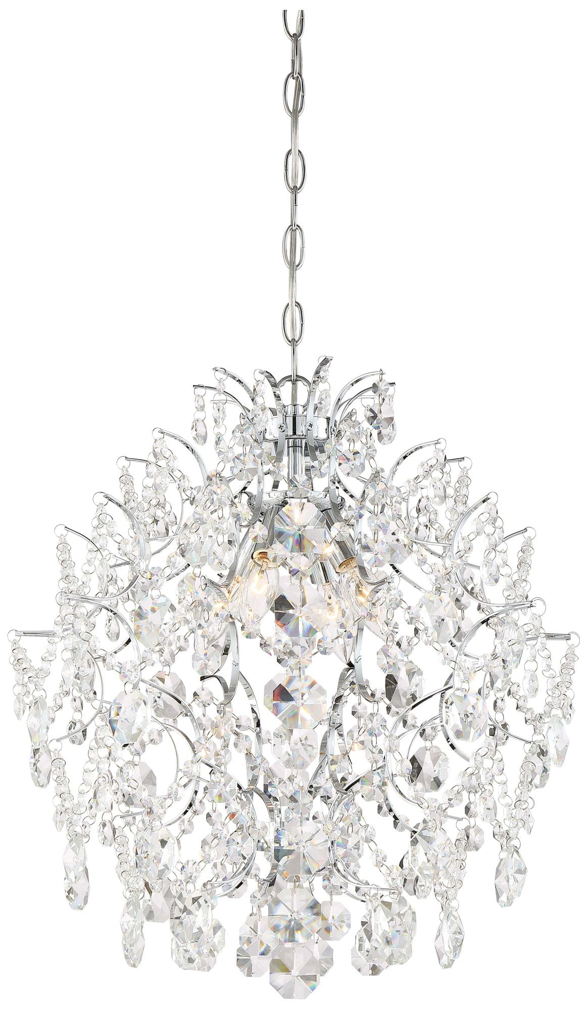 Isabella's Crown Mini Chandelier 4 Light Chrome Crystal In Traditional Style 20.75 Inches Tall By 18 Inches Wide     -Traditional Installation Minka
