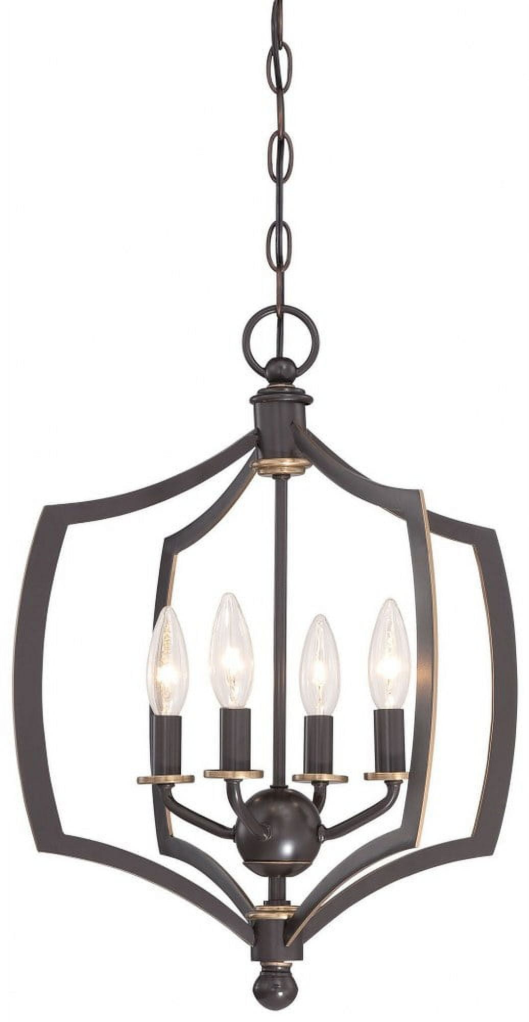 Mini Chandelier 4 Light Downton Bronze/Gold In Transitional Style 20.25 Inches Tall By 16 Inches Wide     -Traditional Installation Minka Lavery