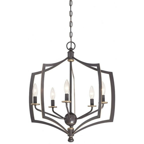 Chandelier 5 Light Downton Bronze/Gold In Transitional Style 23.75 Inches Tall By 23 Inches Wide     -Traditional Installation Minka Lavery 4375-579