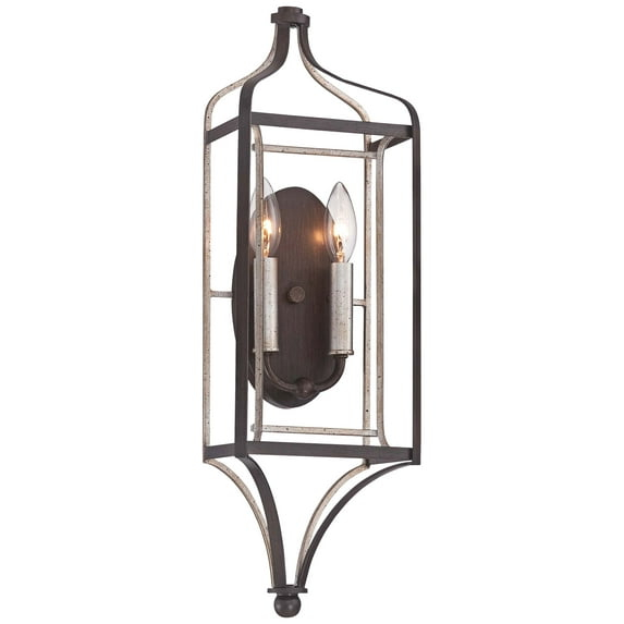 Minka Lavery Industrial Wall Light Sconce Rubbed Sienna Hardwired 7" 2-Light Fixture for Bedroom Bathroom Vanity Reading Hallway