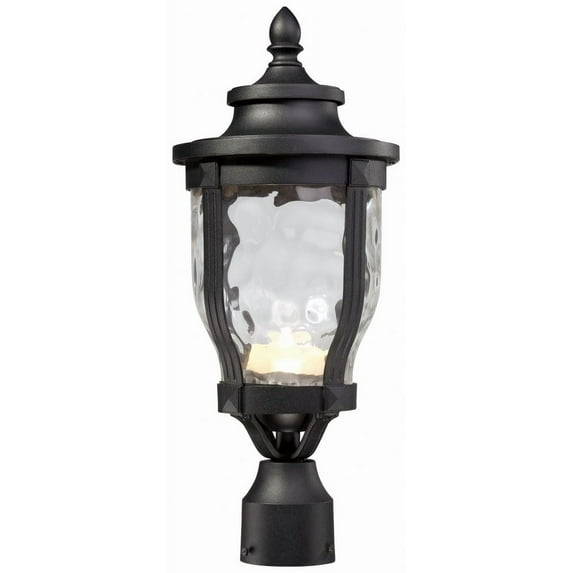 Minka Lavery Vintage Outdoor Post Light Fixture Black LED 19 1/4" Clear Hammered Glass for Post Exterior Barn Deck Porch Patio