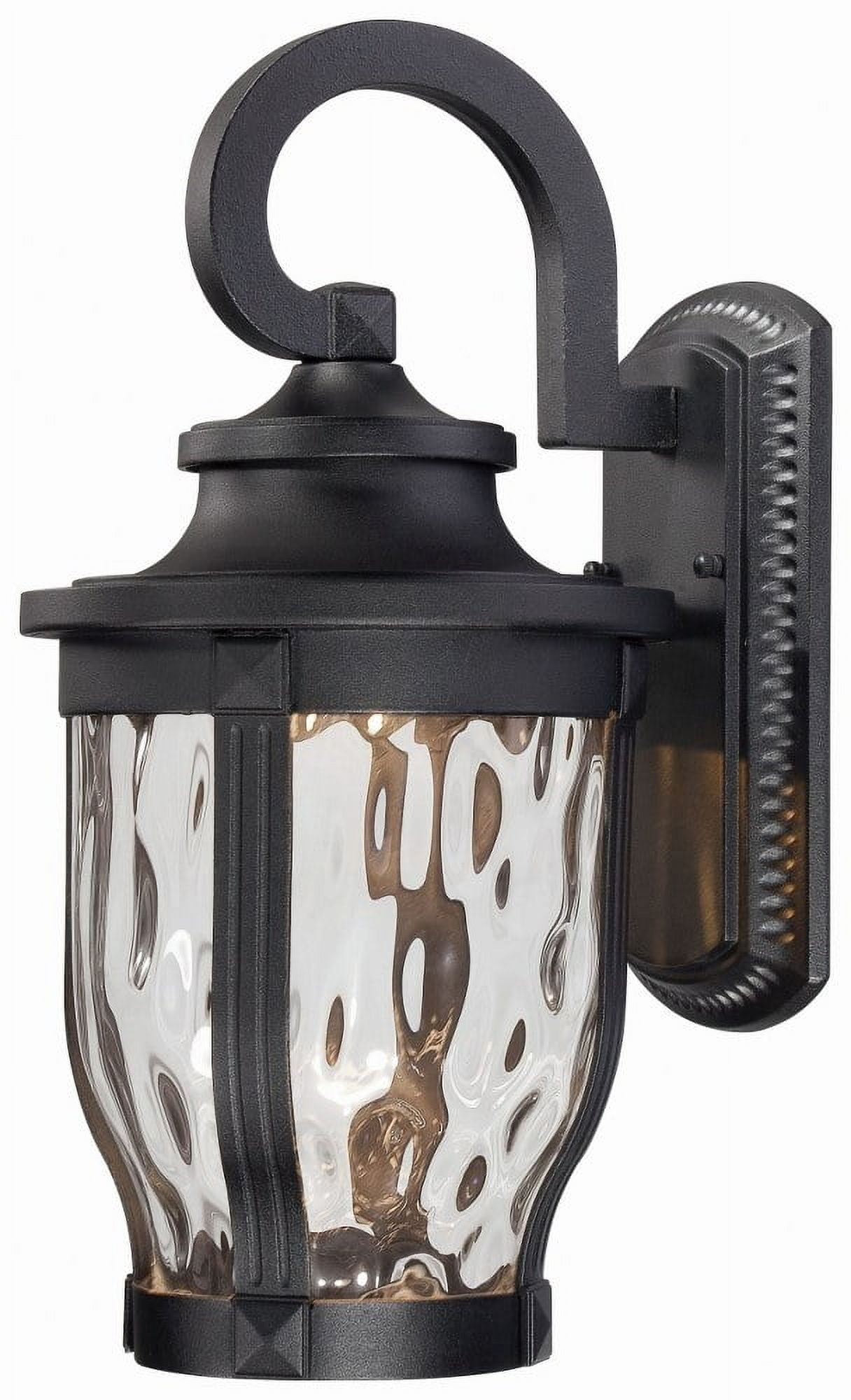 Minka Lavery Rustic Outdoor Wall Light Fixture Black LED 16 1/4" Clear Hammered Glass for Post Exterior Barn Deck Porch Yard Patio